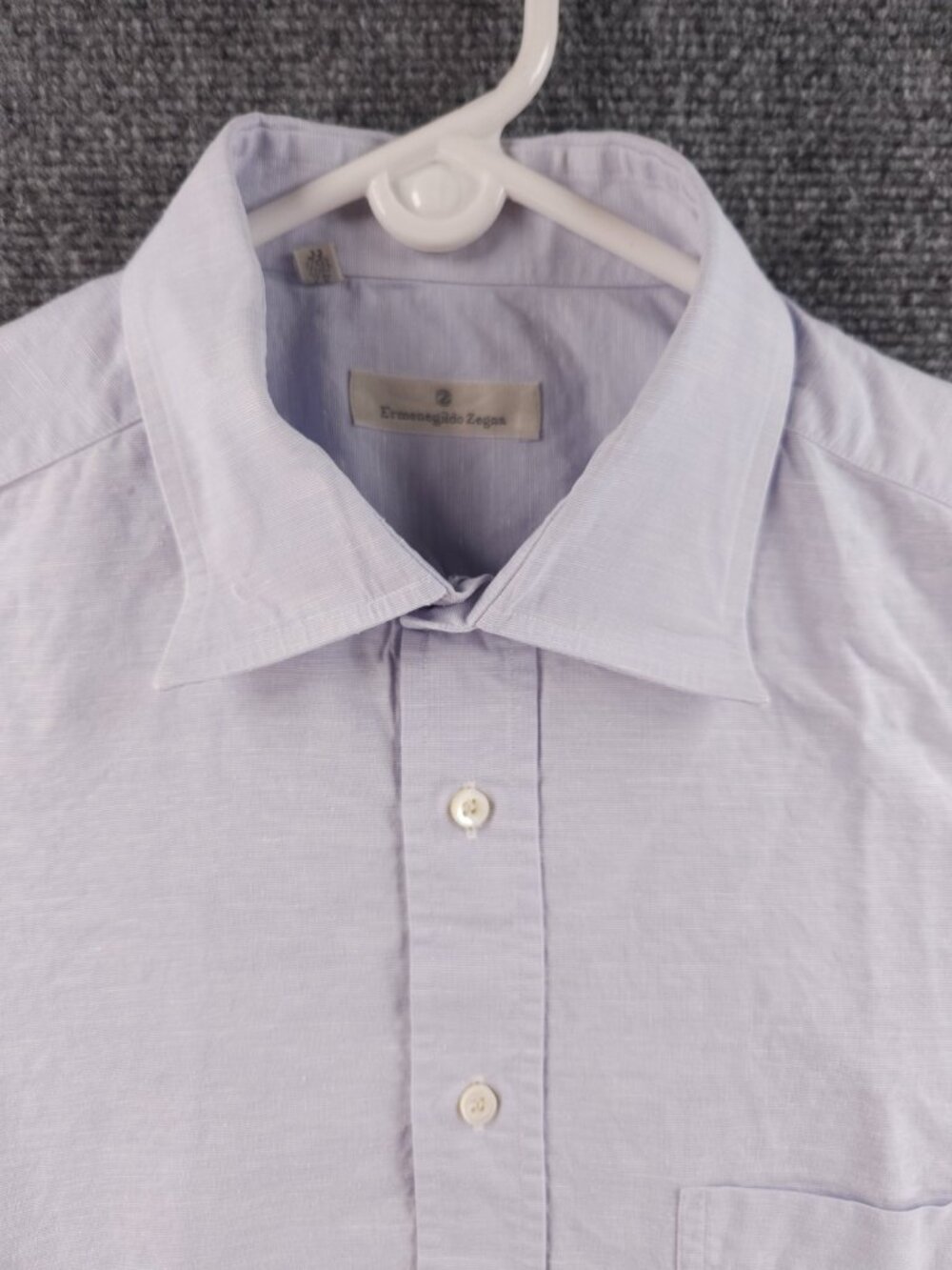 Ermenegildo Zegna 16.5 Lightweight Blue Pocket Long Sleeve Shirt Men Button Up